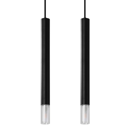 Podwójna, czarna lampa wisząca z wąskimi tubami SL.0961 z serii WEZYR
