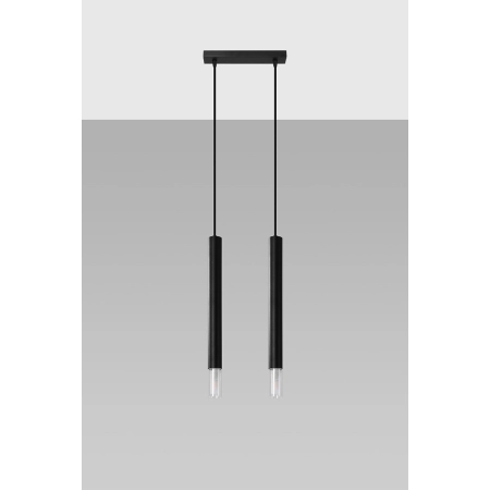 Podwójna, czarna lampa wisząca z wąskimi tubami SL.0961 z serii WEZYR 3
