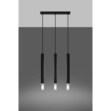 Czarna lampa wisząca z wąskimi tubami G9 SL.0962 z serii WEZYR 2