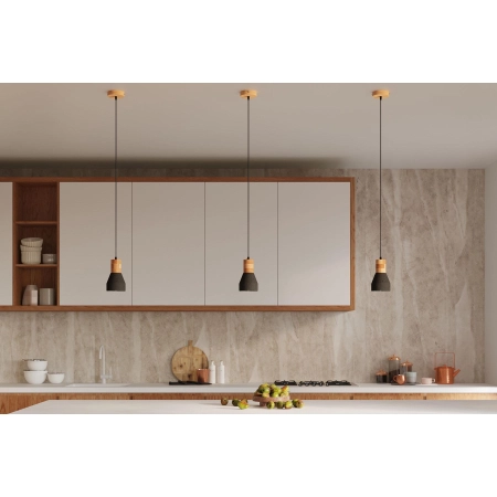 Stylowy, betonowo-drewniany zwis do kuchni SL.0963 z serii QUBIC - wizualizacja