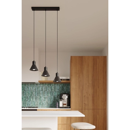 Minimalistyczna, czarna lampa wisząca do kuchni SL.0985 z serii TALEJA - wizualizacja