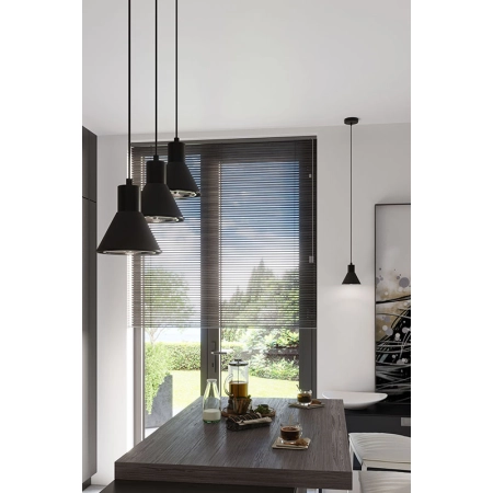 Pojedyncza, czarna lampa wisząca do kuchni SL.0989 z serii TAZILA - wizualizacja