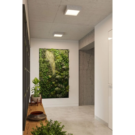 Betonowy, kwadratowy, natynkowy plafon LED 3000K SL.0995 z serii RIZA - wizualizacja 2