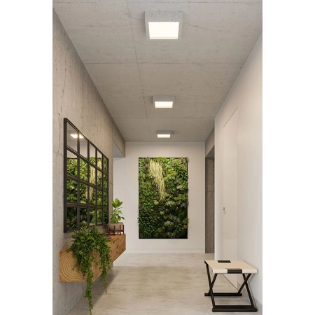 Betonowy, kwadratowy, natynkowy plafon LED 3000K SL.0995 z serii RIZA - wizualizacja 3