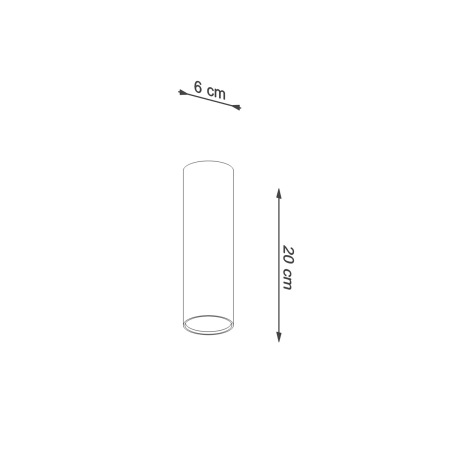 Biały, natynkowy downlight 20cm wysokości GU10 SL.0997 z serii LAGOS - wymiary