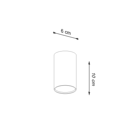 Okrągły, spot natynkowy 10cm downlight do holu SL.1000 z serii LAGOS - wymiary