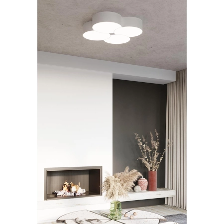 Nowoczesna, biała lampa sufitowa do salonu SL.1053 z serii CIRCLE - wizualizacja