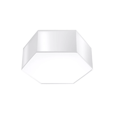 Geometryczny, biały plafon heksagon E27 SL.1056 z serii SUNDE