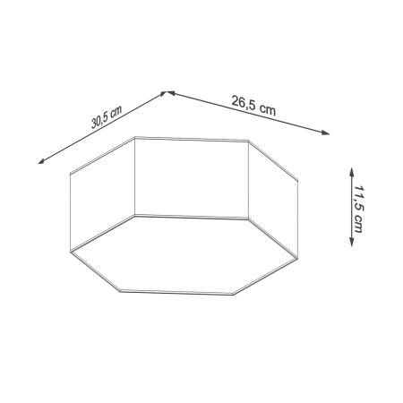 Geometryczny, biały plafon heksagon E27 SL.1056 z serii SUNDE - wymiary