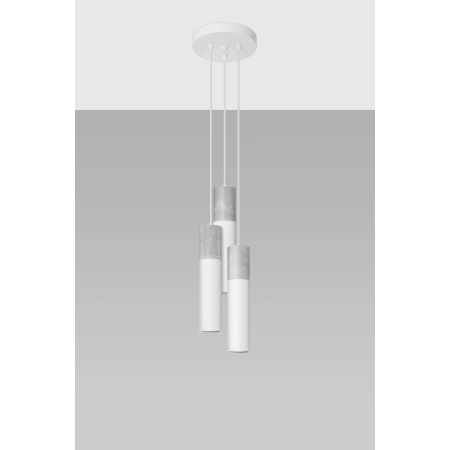 Designerska, biało-betonowa lampa wisząca SL.1080 z serii BORGIO 3