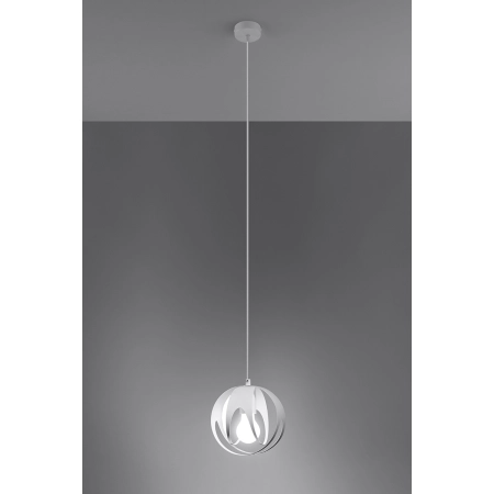 Biała, dekoracyjna lampa wisząca do sypialni SL.1083 z serii TULOS 2
