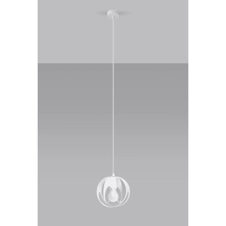 Biała, dekoracyjna lampa wisząca do sypialni SL.1083 z serii TULOS 3