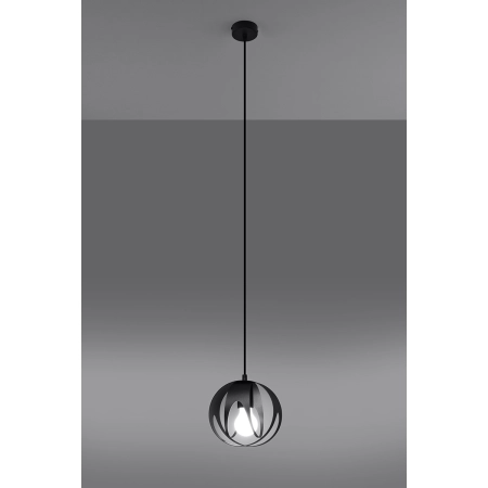 Industrialna, czarna lampa wisząca do jadalni SL.1087 z serii TULOS 2