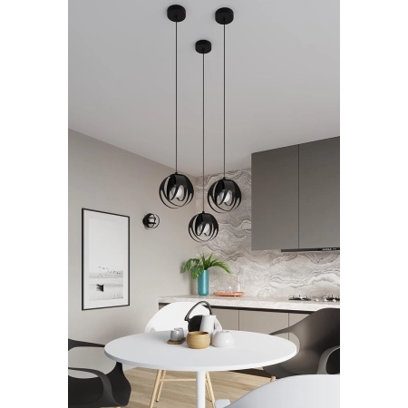 Designerska, czarna lampa wisząca nad stół SL.1089 z serii TULOS - wizualizacja 3