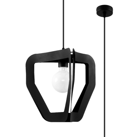 Minimalistyczna, czarna lampa wisząca do sypialni SL.0930 z serii TRES