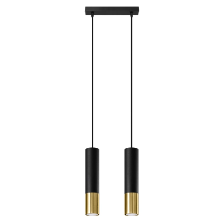 Lampa wisząca z czarno-złotymi tubami SL.0953 z serii LOOPEZ 2