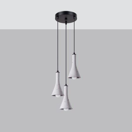 Lampa wisząca z betonowymi, stożkowymi kloszami SL.1226 z serii REA - 2