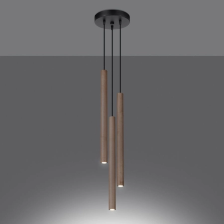 Smukła lampa wisząca z drewnianymi tubami G9 SL.1268 z serii PASTELO - 3