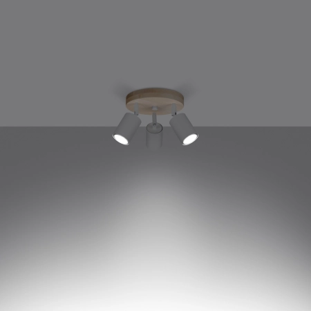 Drewniana lampa sufitowa z białymi reflektorami SL.1287 z serii VERDO - 3