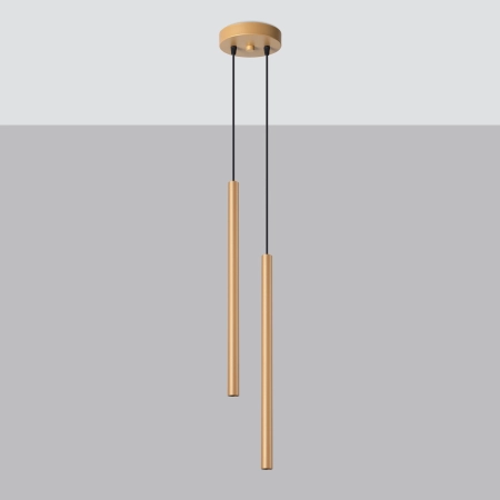 Dwupunktowa lampa wisząca ze złotymi tubami SL.1305 z serii PASTELO - 2
