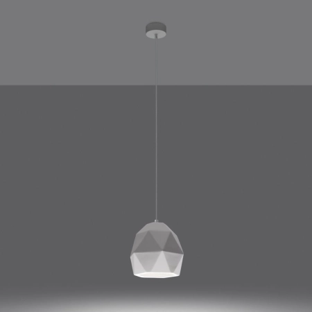 Biała lampa wisząca o geometrycznym kształcie SL.1251 z serii MINT - 3