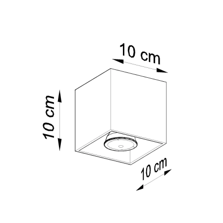 Kwadratowy downlight z punktowym światłem SL.1277 z serii HATI - wymiary