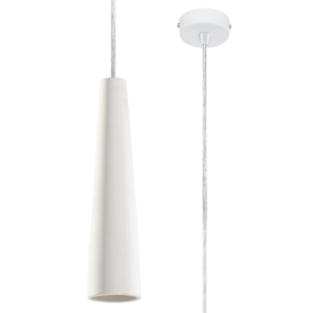 Ceramiczna, smukła, biała lampa wisząca SL.0845 z serii ELECTRA
