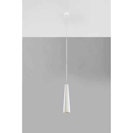 Ceramiczna, smukła, biała lampa wisząca SL.0845 z serii ELECTRA 2