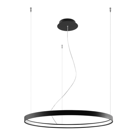 Lampa wisząca pozioma, czarna obręcz ⌀78cm 3000K TH.101 z serii RIO