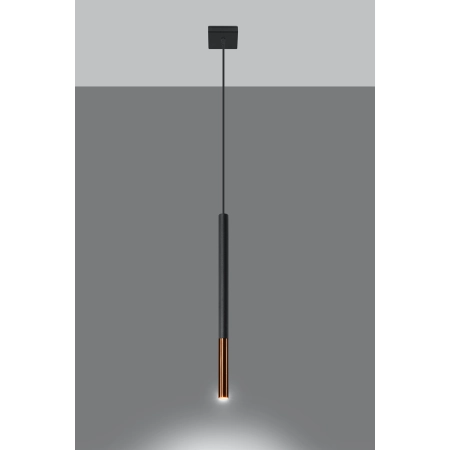 Czarno-miedziana lampa wisząca smukła tuba SL.0888 z serii MOZAICA 1 3