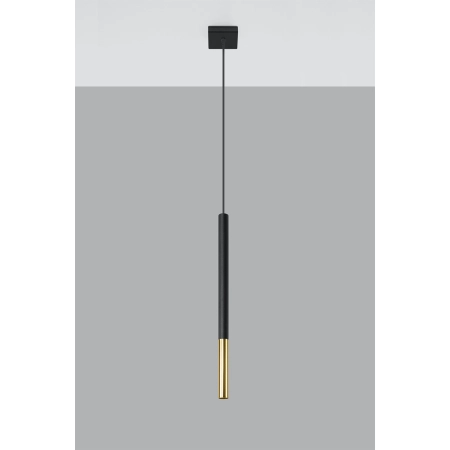 Elegancka, czarno-złota, długa tuba wisząca SL.0891 z serii MOZAICA 1 2