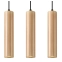 Trzy drewniane tuby na listwie sufitowej, nad stół SL.0638 z serii LINO 3