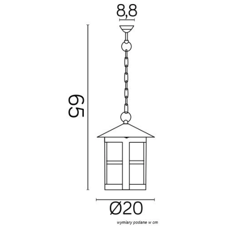 Klasyczna lampa wisząca, zewnętrzna K 1018/1/TD z serii CORDOBA -5