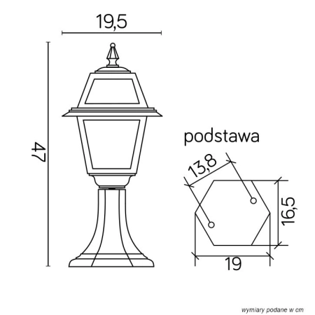 Lampa ogrodowa z dekoracyjnymi szkiełkami K 4011/1/N z serii WITRAŻ -4
