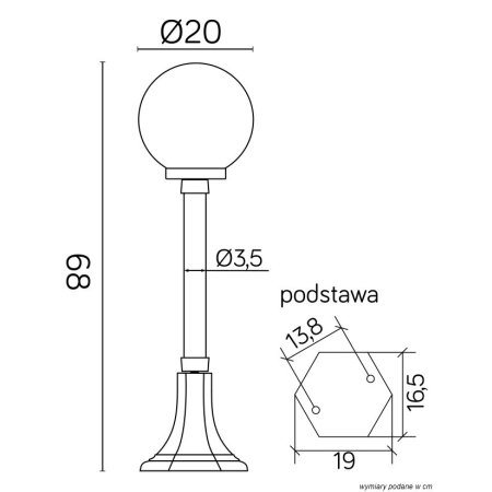 Dekoracyjna lampa ogrodowa K 5002/3/KP 200 z serii KULE CLASSIC -2