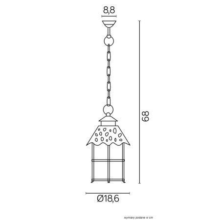 Lampa wisząca, klasyczny design, na żarówkę K 1018/1/R z serii TOLEDO -2