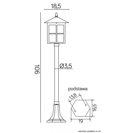 Ponad metrowa lampa ogrodowa, ozdobna K 5002/2/KW z serii WENECJA -4