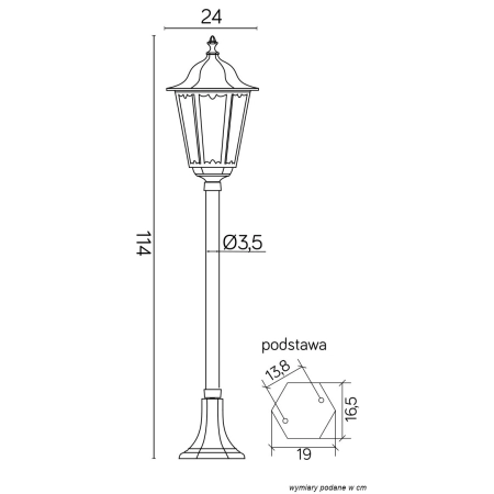 Lampa ogrodowa zachowana w nurcie retro K 5002/2 z serii RETRO CLASSIC -1