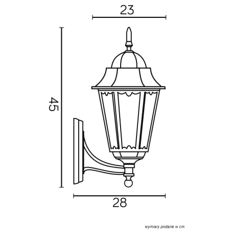 Wymyślna lampa elewacyjna K 3012/1/DH g z serii RETRO CLASSIC II -4