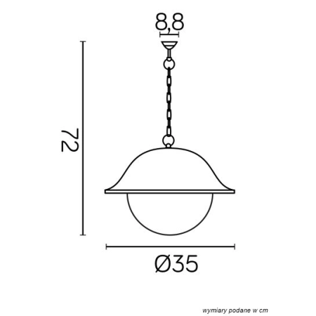 Nowoczesna lampa wisząca, półkula K 1018/1/O-BD z serii PRINCE MAX -2