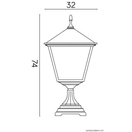 Kwadratowa lampa ogrodowa K 4011/1/BD KW z serii RETRO KWADRAT -2