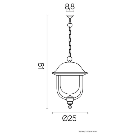 Lampa wisząca na łańcuszku, na jedną żarówkę K 1018/1/O z serii PRINCE -5