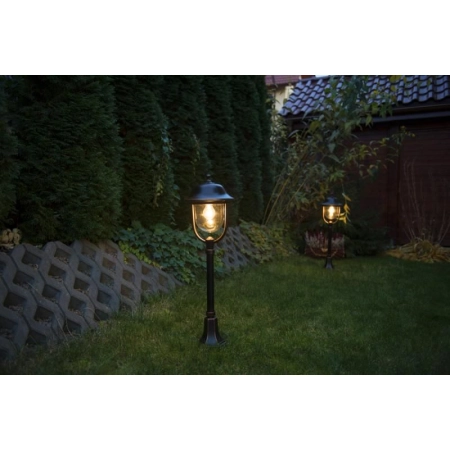 Czarna, klasyczna lampa ogrodowa na nodze K 5002/2/O z serii PRINCE -2