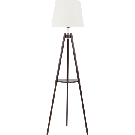 Lampa podłogowa z drewnianą półką i abażurem TK 1092 z serii LOZANO