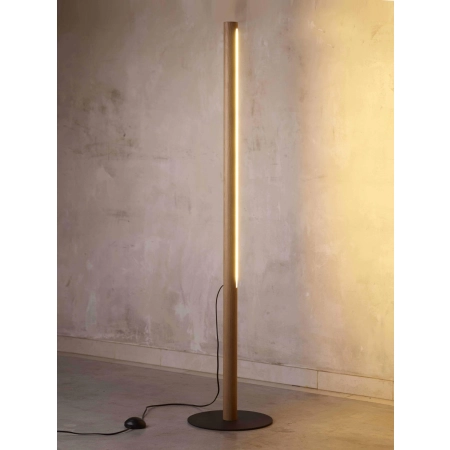Designerska, drewniana lampa stojąca do salonu TK 1409 z serii ROLLO - wizualizacja