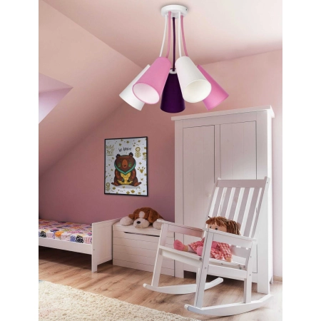 Różowo-fioletowa lampa do pokoju dziecka TK 1712 z serii WIRE KIDS - wizualizacja