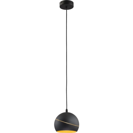 Lampa z czarno-złotym kloszem kulą TK 2080 z serii YODA BLACK ORBIT