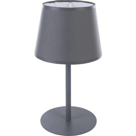 Szara, klasyczna lampka stołowa z abażurem TK 2934 z serii MAJA GRAY