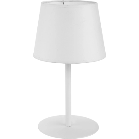 Ponadczasowa, biała lampka nocna z abażurem TK 2935 z serii MAJA WHITE