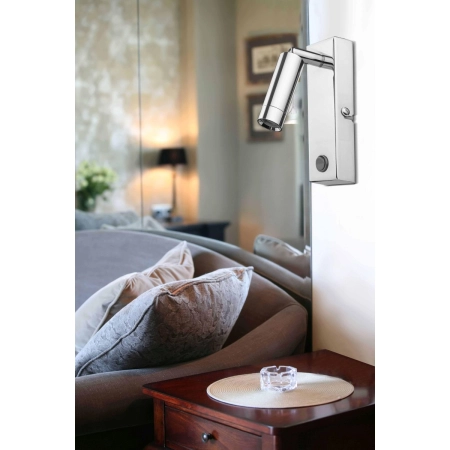 Chromowany, minimalistyczny kinkiet LED do sypialni TK 4268 z serii ENZO - wizualizacja